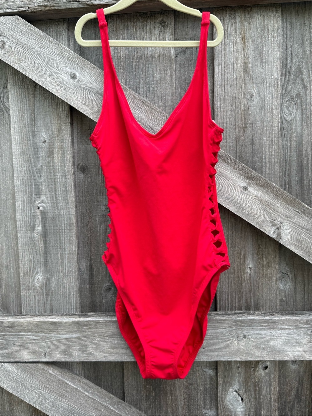 BLEU Rod Beattie Red Cutout One Piece Swimsuit Small